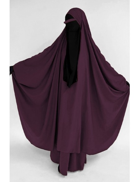 Big jilbab two pieces "JUPE" umm hafsa - Plum