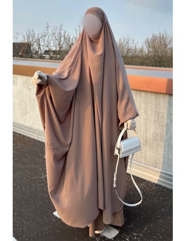 Big zweiteiliger Jilbab "JUPE" umm hafsa - Milchkaffee-Jilbab Umm Hafsa-Maktaba-Ahloulhadith