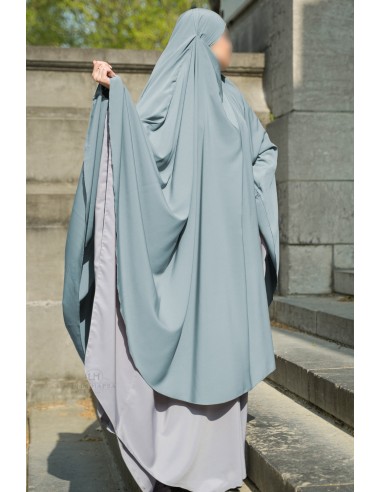 Khimar & Niqab butterfly Umm Hafsa - Smoke blue-Khimar & Butterfly Niqab-Maktaba-Ahloulhadith