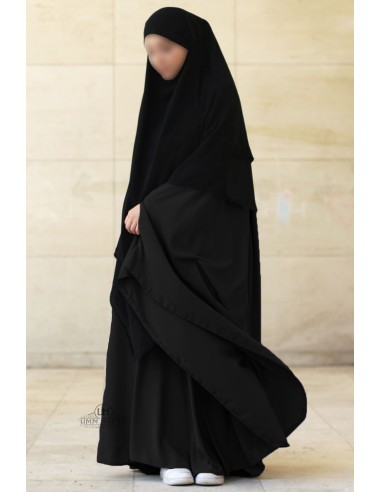 Abaya grande Umm Hafsa - Nero-Abaya grande Umm Hafsa-Maktaba-Ahloulhadith
