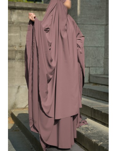 Abaya grande Umm Hafsa - Madeira de rosa-Abaya Umm Hafsa-Maktaba-Ahloulhadith