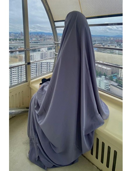 Großer zweiteiliger Jilbab „ROCK“ Umm Hafsa – Kühles Grau