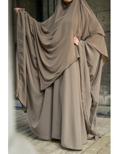 Stor Abaya Umm Hafsa - Taupe-Abaya Umm Hafsa-Maktaba-Ahloulhadith