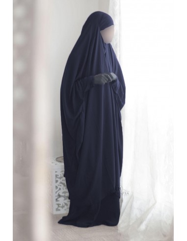 Jilbab 2-delig met clips "rok" Umm Hafsa - Blauw-Jilbab Umm Hafsa-Maktaba-Ahloulhadith