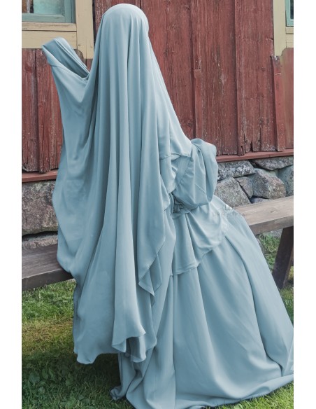 Khimar Amira Umm Hafsa - Rookblauw