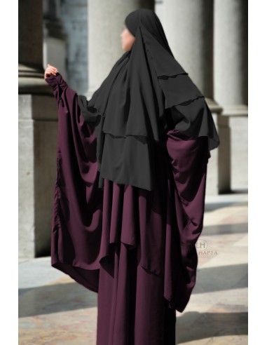 Abaya 2 stk med klips Umm Hafsa - Plomme-Abaya 2 stk med klips-Maktaba-Ahloulhadith