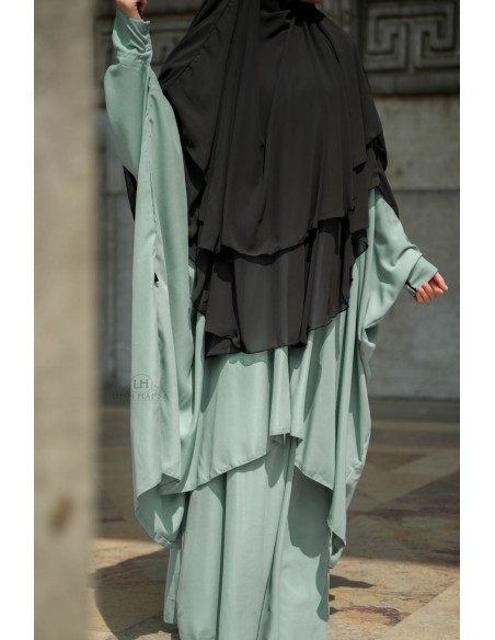Abaya 2 stk med klips Umm Hafsa - Vanngrønn