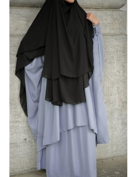 Abaya 2 stk med klips Umm Hafsa - Blågrå