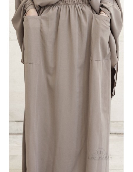 Amira Jilbab 2 Schleier Umm Hafsa - Taupe