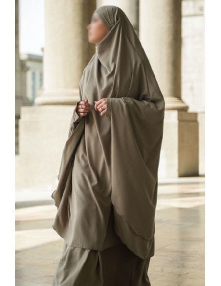 Amira Jilbab 2 sluiers Umm Hafsa - Taupe