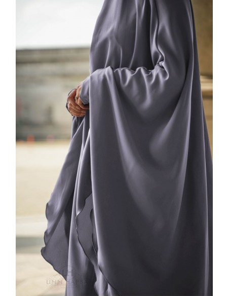 Two layer Jilbab Amira by Umm Hafsa - Cool Grey