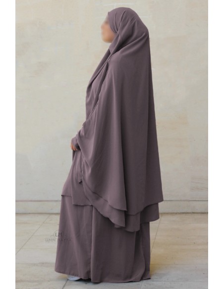 Two layer Jilbab Amira by Umm Hafsa - Pinkish taupe