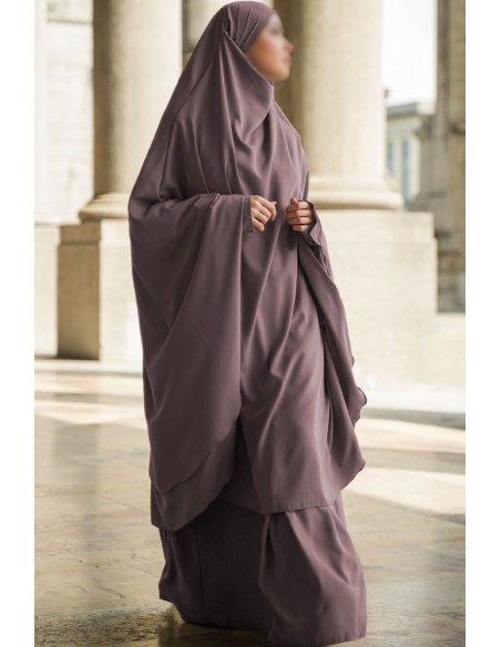 Two layer Jilbab Amira by Umm Hafsa - Pinkish taupe