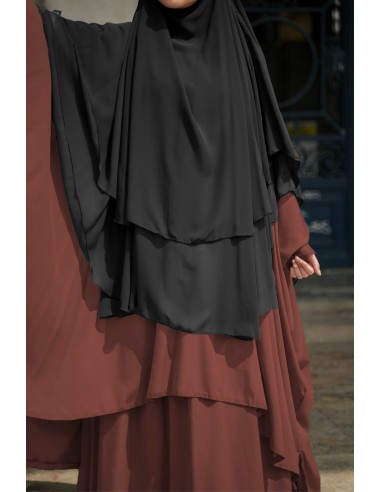 Abaya 2 stk med klips Umm Hafsa - Rustbrun-Abaya 2 stk med klips-Maktaba-Ahloulhadith