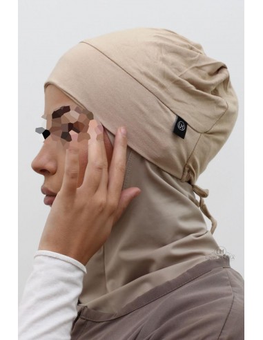 Comfort Fit Haube Umm Hafsa - Beige-Bonnet Comfort fit Umm Hafsa-Maktaba-Ahloulhadith