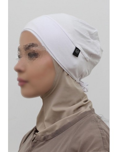Comfort Fit Bonnet Umm Hafsa - Vit-Bonnet Comfort fit Umm Hafsa-Maktaba-Ahloulhadith