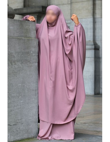 Big jilbab two pieces "JUPE" umm hafsa - Pinkish taupe-Jilbab Umm Hafsa-Maktaba-Ahloulhadith