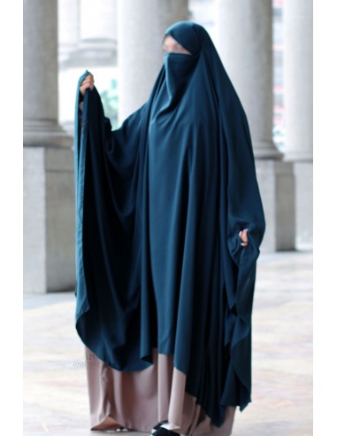 Grote Khimar & Grote Niqab Umm Hafsa - Smaragdgroen-Hijab/Khimar Umm Hafsa-Maktaba-Ahloulhadith