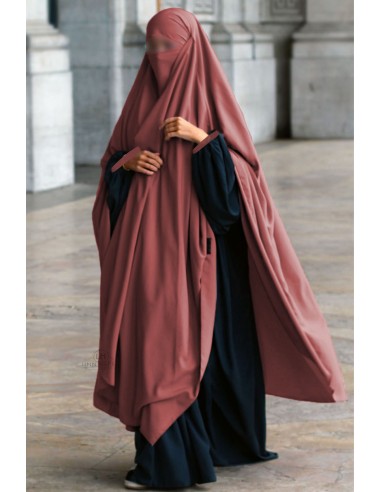 Stor Khimar & Stor Niqab Umm Hafsa - Rustbrun-Khimar Umm Hafsa-Maktaba-Ahloulhadith