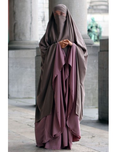 Big Abaya Umm Hafsa - Taupe rosé-Abaya Umm Hafsa-Maktaba-Ahloulhadith