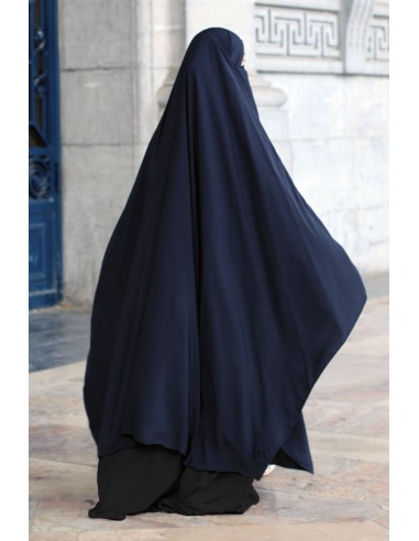 Grote Khimar & Grote Niqab Umm Hafsa - Blauw-Hijab/Khimar Umm Hafsa-Maktaba-Ahloulhadith