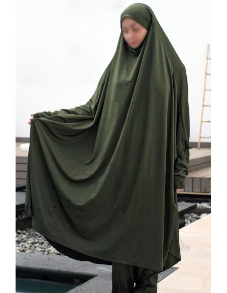 2-delad bad-jilbab - Khaki