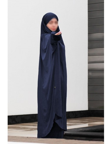 Todelt badejilbab - Blå-Svømmejilbab-Maktaba-Ahloulhadith