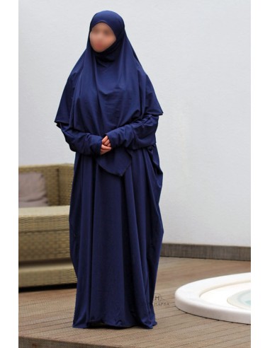 Abaya da bagno a 3 pezzi di Umm Hafsa – Blu-Abaya da nuoto-Maktaba-Ahloulhadith