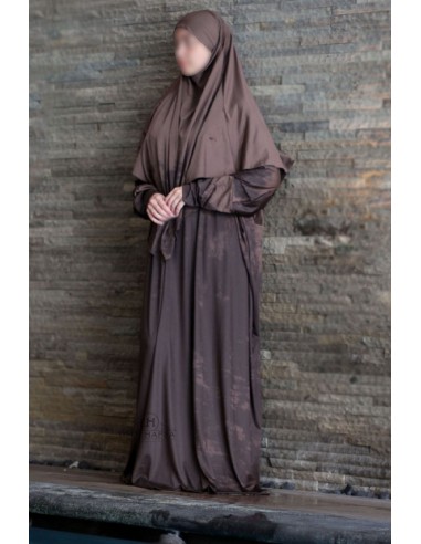 3-delige zwemabaya van Umm Hafsa – Asbruin-Zwem Abaya-Maktaba-Ahloulhadith