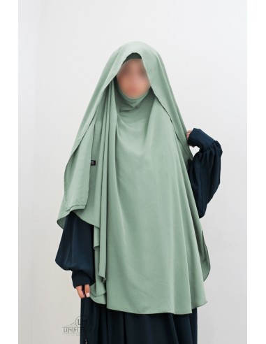 Khimar Malika med caps fra Umm Hafsa – Sjøgrønn-Khimar Malika-Maktaba-Ahloulhadith