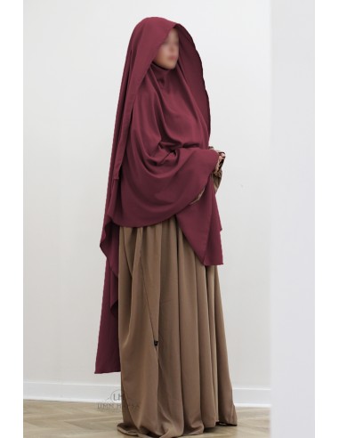 Khimar Malika mit Kappe von Umm Hafsa – Bordeauxrot-Khimar Malika-Maktaba-Ahloulhadith