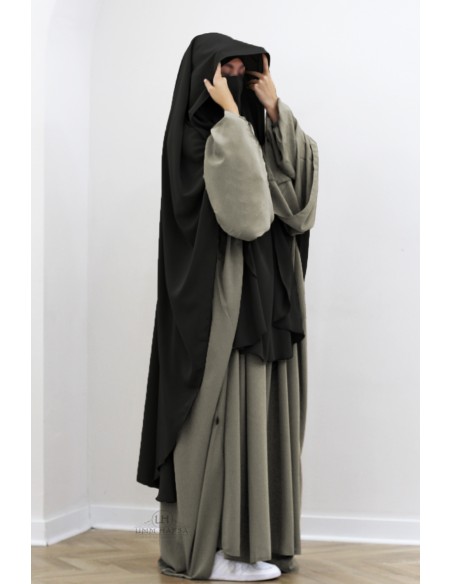 Khimar Malika con visera de Umm Hafsa – Negro