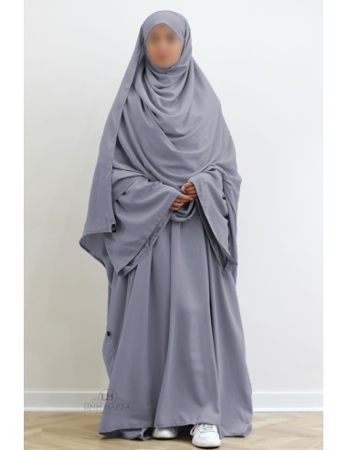 Abaya Malika da Umm Hafsa – Cinza Cool-Abaya Malika-Maktaba-Ahloulhadith