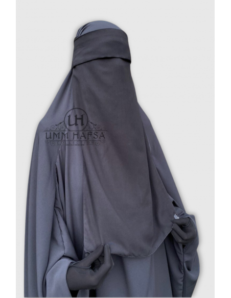 Niqab cap 1 veil 60cm - Black