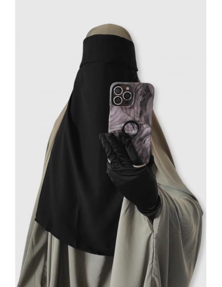 Niqab muts 1 sluier 60cm - Zwart