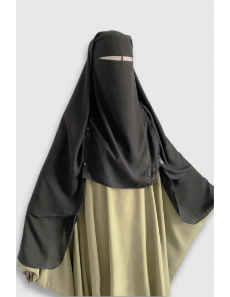 Niqab/Sitar Klippmütze Umm Hafsa 1m50 - Schwarz