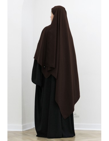 Hijab PAE XXL por Umm Hafsa - Castanho-Shayla XXL-Maktaba-Ahloulhadith
