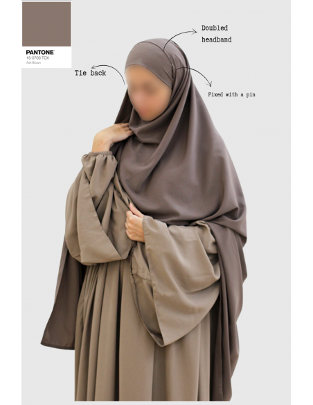 PAE XXL Hijab fra Umm Hafsa – Askebrun
