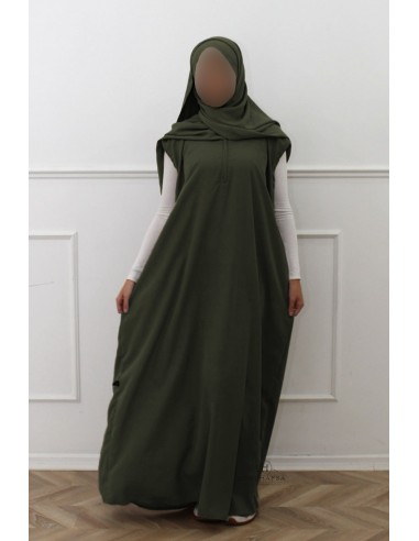 Mouwloze onder-abaya van Umm Hafsa – Kaki-Under Abaya-Maktaba-Ahloulhadith