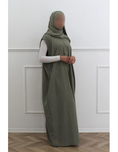 Ärmlös underabaya från Umm Hafsa – Olivgrå-Under Abaya-Maktaba-Ahloulhadith