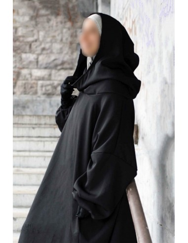 Sobre Abaya – Poncho Hafsa da Umm Hafsa – Preto-Sur Abaya Hafsa-Maktaba-Ahloulhadith