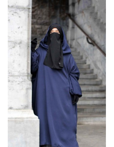 Sobre Abaya – Poncho Hafsa da Umm Hafsa – Azul-Sur Abaya Hafsa-Maktaba-Ahloulhadith