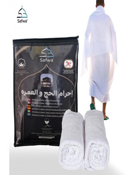 IHRAM for Hajj og Umrah 100% egyptisk bomull "Uten knapper" EHRAM Pilegrimsdrakt – SAFWA