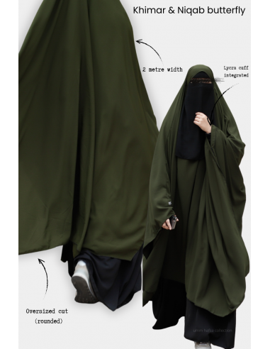 Vlinder Khimar & Niqab Umm Hafsa - Khaki-Hijab/Khimar Umm Hafsa-Maktaba-Ahloulhadith