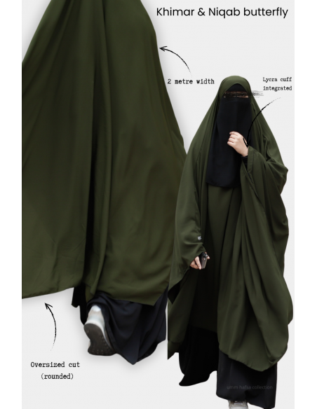 Vlinder Khimar & Niqab Umm Hafsa - Khaki