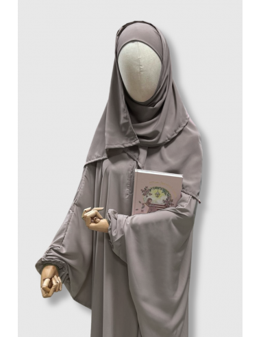 Hijab PAE MEISJE van Umm Hafsa – Asbruin-Hijab / Khimar kind-Maktaba-Ahloulhadith