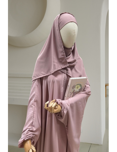 Hijab PAE para Niñas de Umm Hafsa – Taupe Rosado-Hijab / Khimar niño-Maktaba-Ahloulhadith