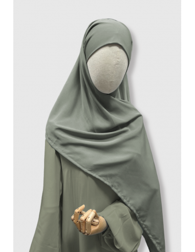 Hiyab PAE para niña de Umm Hafsa - Gris oliva-Hijab / Khimar niño-Maktaba-Ahloulhadith