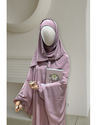 PAE Girls’ Hijab by Umm Hafsa – Powder Pink-Hijab / Khimar child-Maktaba-Ahloulhadith