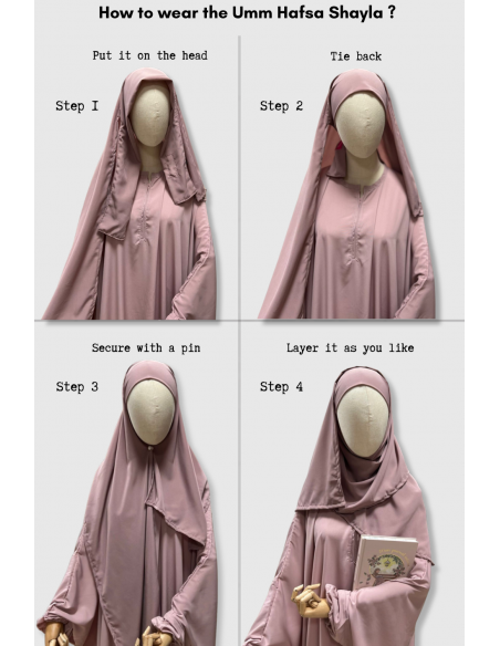 PAE Mädchen-Hijab von Umm Hafsa – Puderrosa